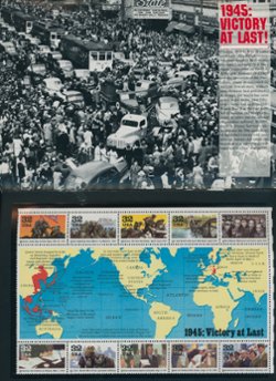 U.S. World War II Remembered folder with five (5) souvenir sheets (6 images)