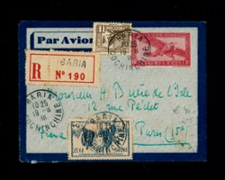 Indochina 1938 airletter sheet to France (2 images)