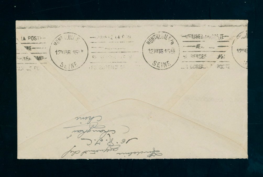 1936 French soldier's cover to France (2 images)
