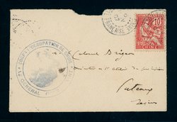 1907 small cover from French Office to France
