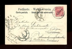 German Offices - 1899 Jan. 13 Shanghai German Post via Prague Czechoslovakia to Germany