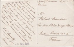 1915 Postcard dated 1/10 from Shanghai for a soldier of SP No. 5, 6/11/15 (2 images)