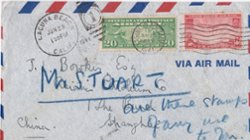 1941 cover by air from Laguna Beach USA for Shanghai $70 US (2 images) (The image clips off part of the cover and sometimes part of a stamp, but the cover is completely intact.)