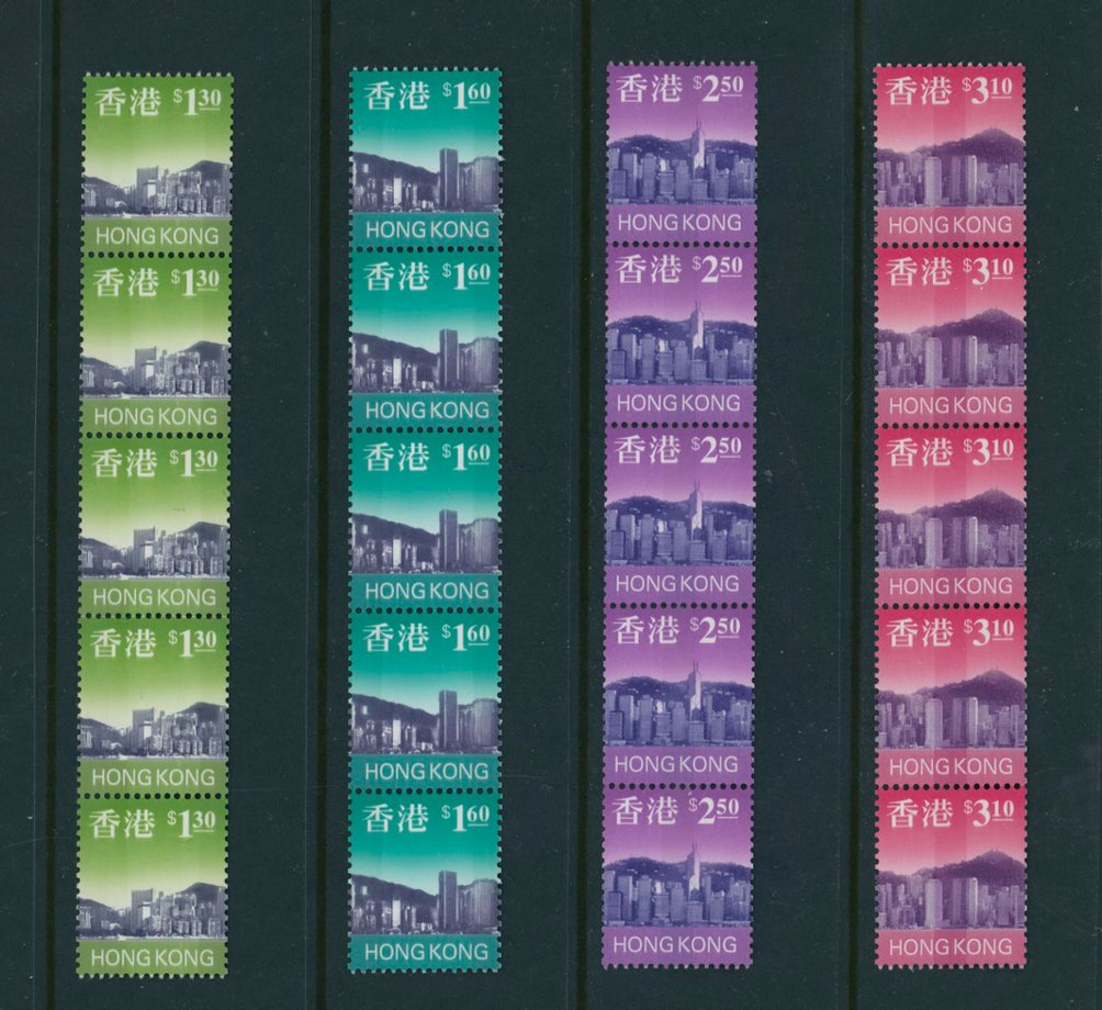 768b, 770a, 773b and 774b of the 1997 Panoramic Views, four of the coils in strips of 5, one in each strip with number on back