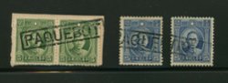 299 and 303 with HONG KONG PAQUETBOT cancels