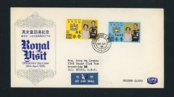 1975 First Day Cover to USA for Scott 304-05, with additional stamps on the reverse (2 images)
