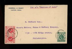 1913 August 11 Canton 10c to U.S.A. on "Empress of Asia"