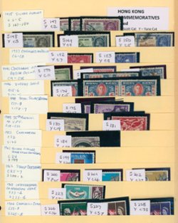 Commemoratives on stock sheet, used, second image is a list (2 images)