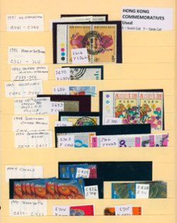 Commemoratives on stock sheet, used, second image is a list (2 images)