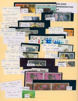 Commemoratives on stock sheet, used, second image is a list (2 images)