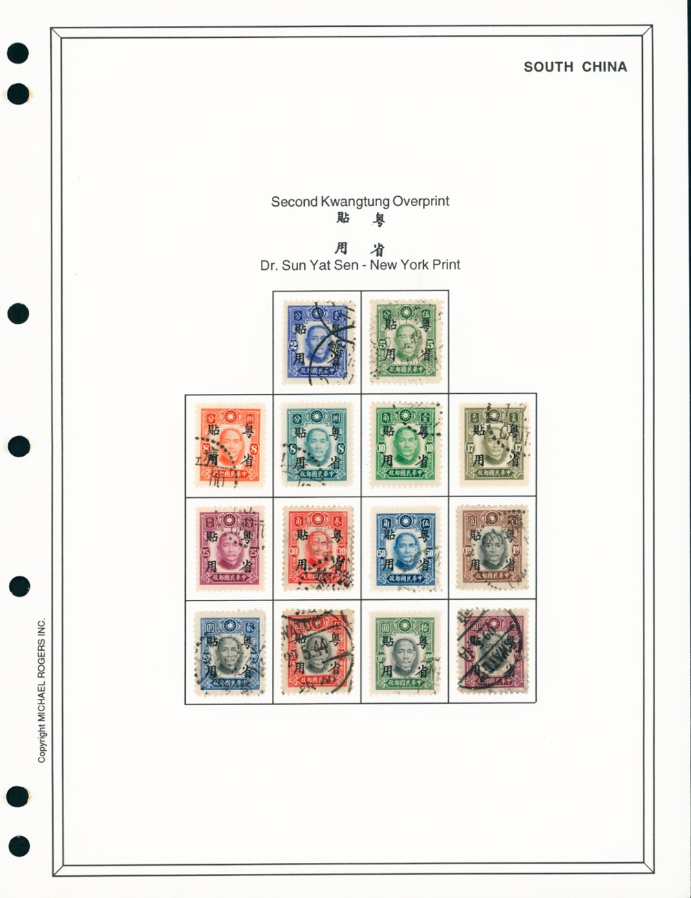 Kwangtung used collection on six pages, CSS catalog is over $700 (6 images)