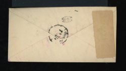 Shansi Large Character stamps on a 1942 express mail cover from Chuyang to Peking with a slogan cancel "Live and work in peace and contentment" (2 images)
