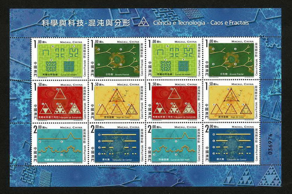 1184 in miniature sheet of two blocks of six