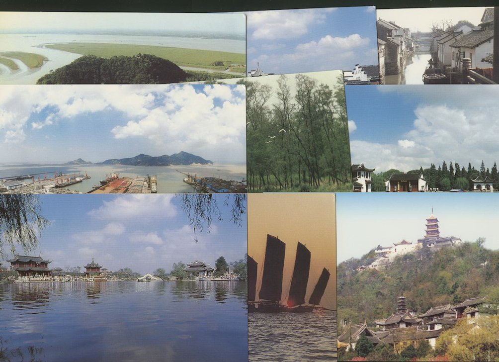 FP3A and B 1997 Landscape Stamped Postcards - Jiangsu Scenery (sets of 10 40f and set of 10 420f) (2 images)