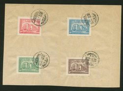 728-31 on piece with Dec. 25, 1946 Temporary Post Office cancel at National Assembly Building, Nanking, folded down center