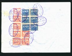 13 revenues on a 1937 invoice, folded several ways (2 images)