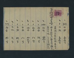 Revenue - Shanxi-Chahar-Hebei Border Region General Catalog 3-1 of 1938 with 1941 10c surcharge, on document