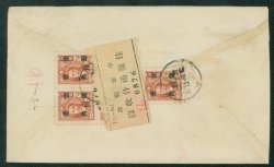 1948 Nov. 4 Chinkiang 50c Gold Yuan (CSS 1292 Narrow Spacing) Reg. surface to Shanghai