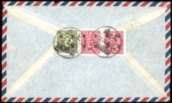 1948 Nov. 24 Shanghai international airmail cover franked with Scott 863 (x2), 867 to Oakland, CA (very early use of 857; it was issued 11/22/1948)