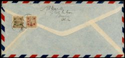 1949 Jan. 18 Nanjing, Jiangsu, Gold Yuan $110 reg. airmail cover to The Hague, Holland, franked with Sc. 873, 880, small tear on front to UR of registry chop.(2 images)