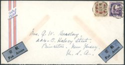 1949 Mar. 9 Shanghai Gold Yuan $1,100 international airmail cover to USA, franked with Sc. 880 and 885