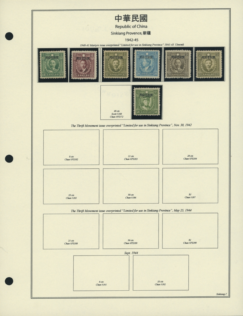 Sinkiang Provinces Collection on nine handmade pages (6 images)