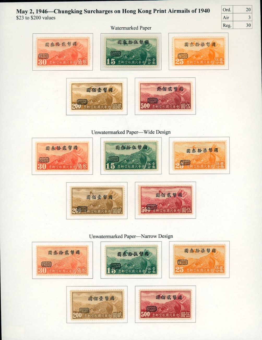 C43-47 and C48-52 in both the wide and narrow design