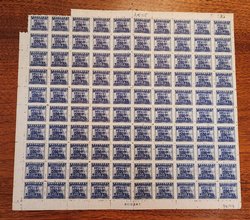 934 CSS 1335 in full sheet of 100, folded vertically, missing some selvage, some separation (too large for scanner)