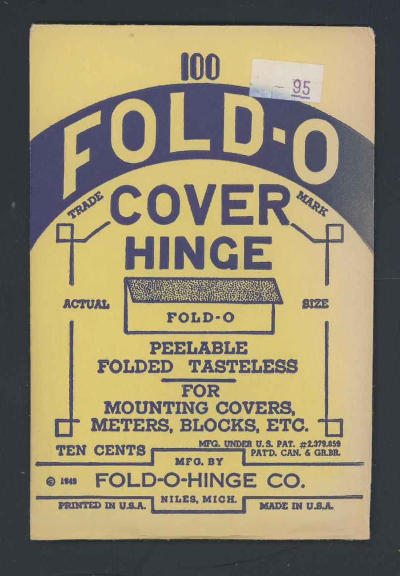 Old package of 100 Fold-O hinges, full