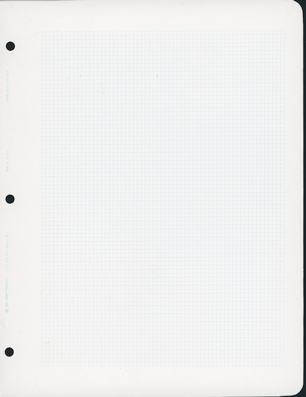 G & K Quadrilled Pages 8.5 x 11 acid free, three hole punched, partial packet of 37